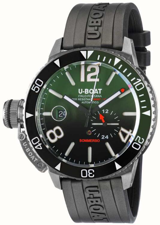 Review U-Boat Sommerso Ghiera Ceramica 46mm Green Replica Watch 9520 - Click Image to Close